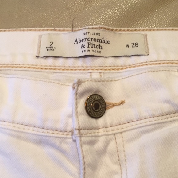 Abercrombie & Fitch Cream Denim Shorts - Picture 4 of 6